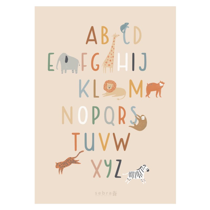 Affiche abécédaire des animaux - Poster alphabet pour enfant – Il