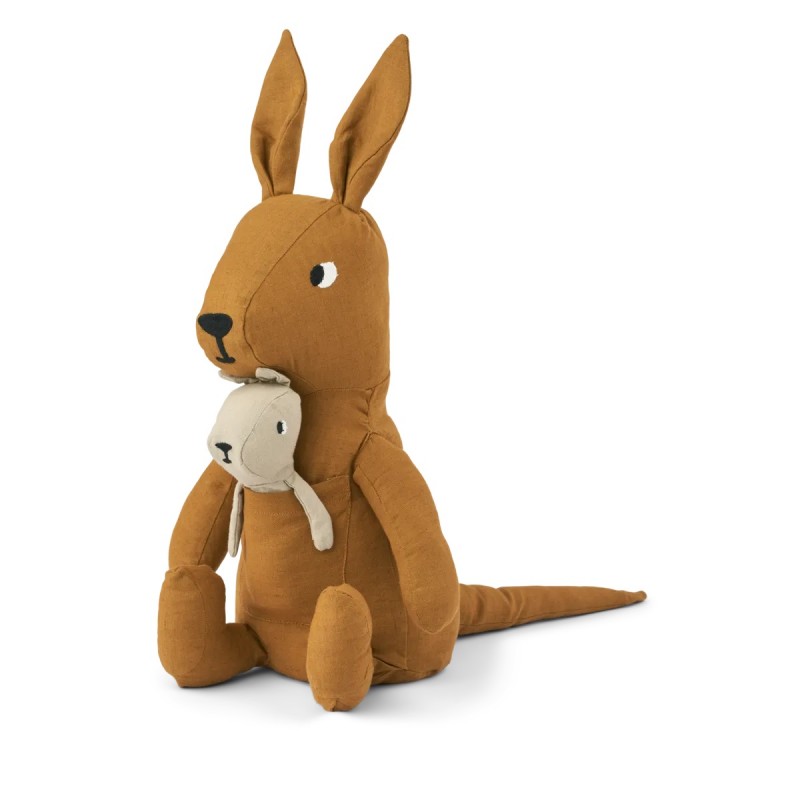 Peluche kangourou avec son bébé - Sandy | Beebs